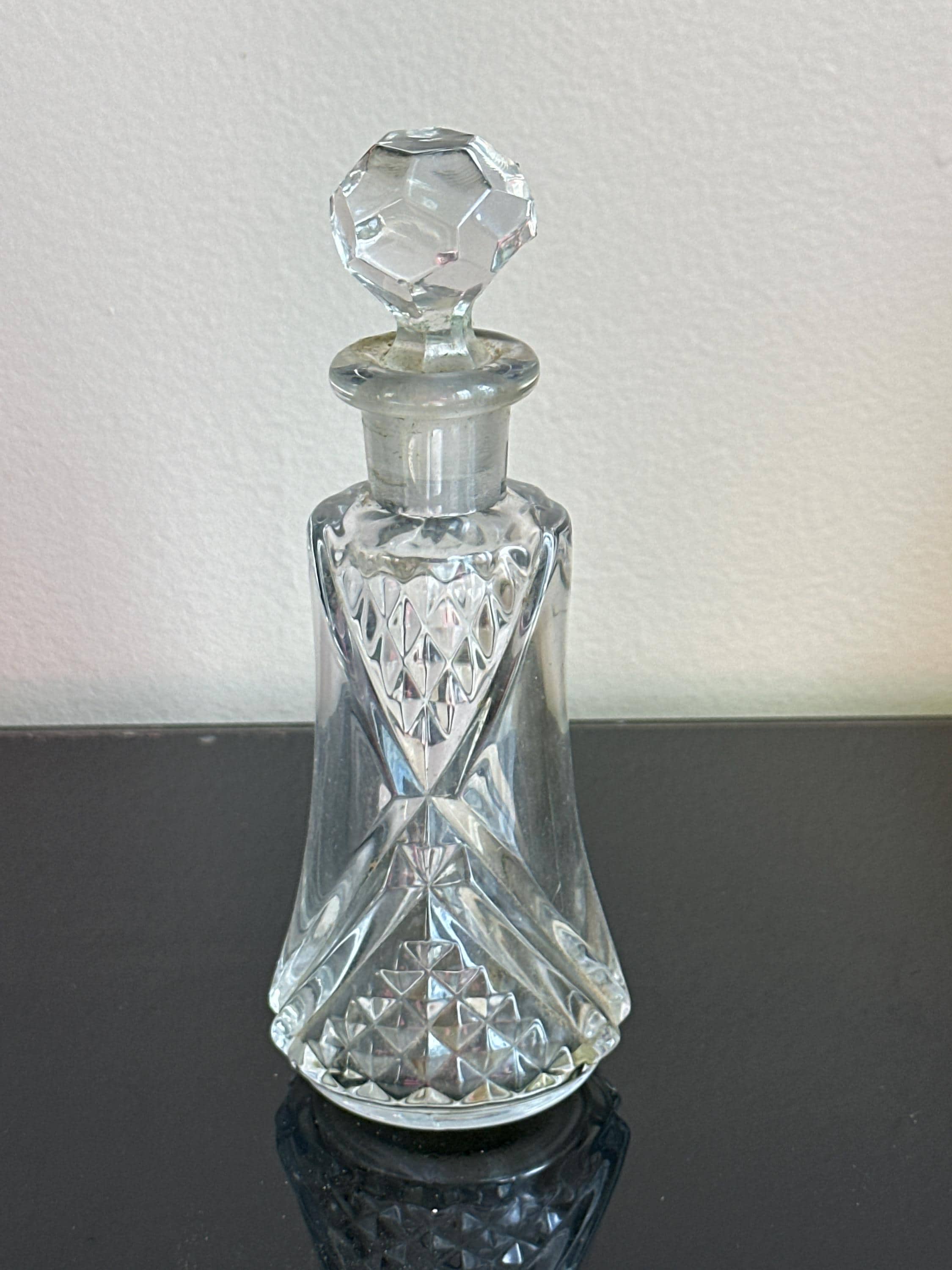 Vintage Perfume Bottle With Prism Stopper Gorgeous Display Exceptional Gift